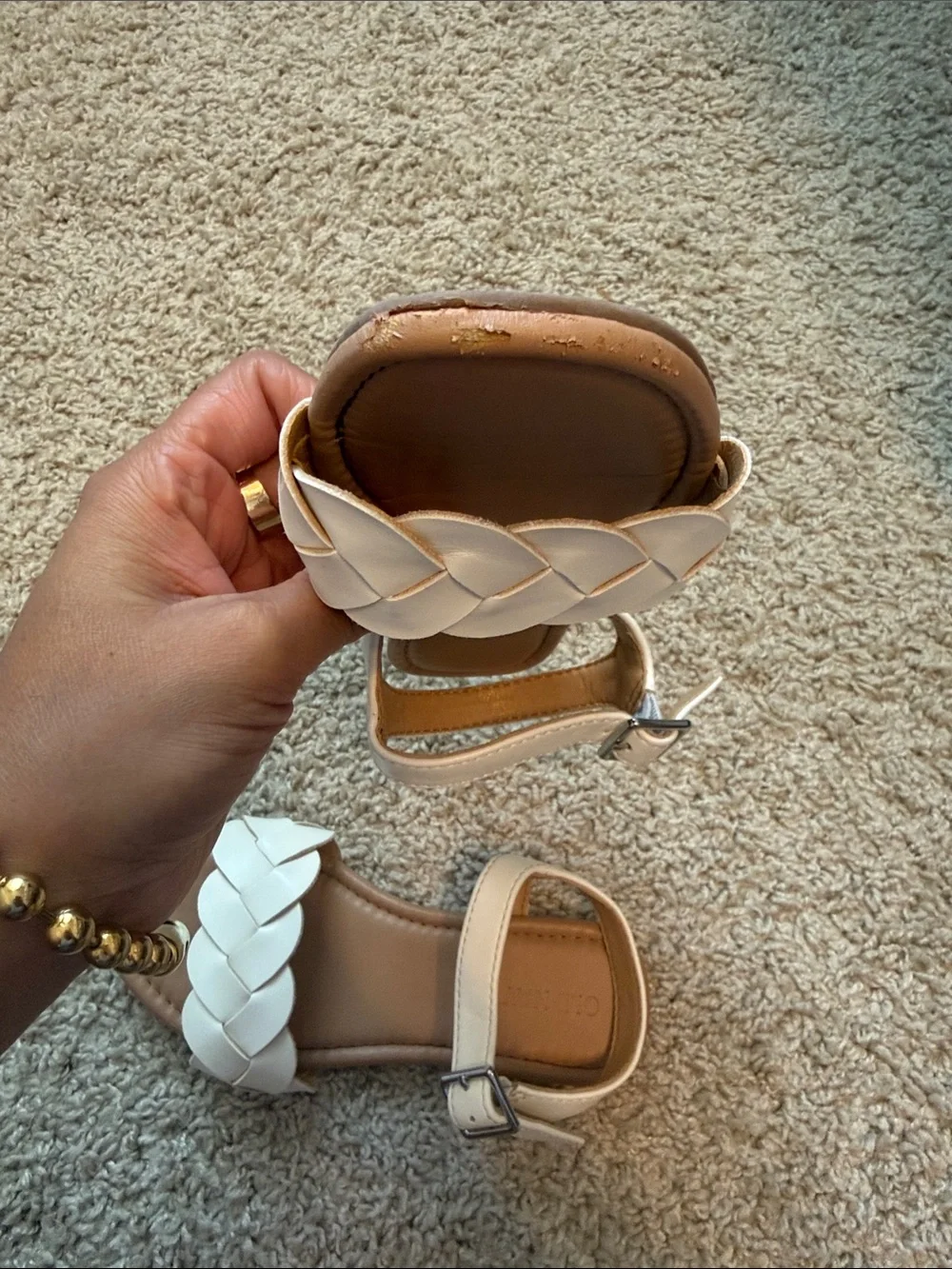 Old Navy Kids Braided Ivory Front Strap Sandals